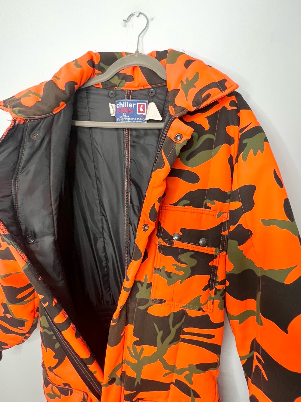 VTG Chiller Killer Saftbak Orange Camo Insulated Hunting Coveralls Workwear XL - Picture 3 of 15
